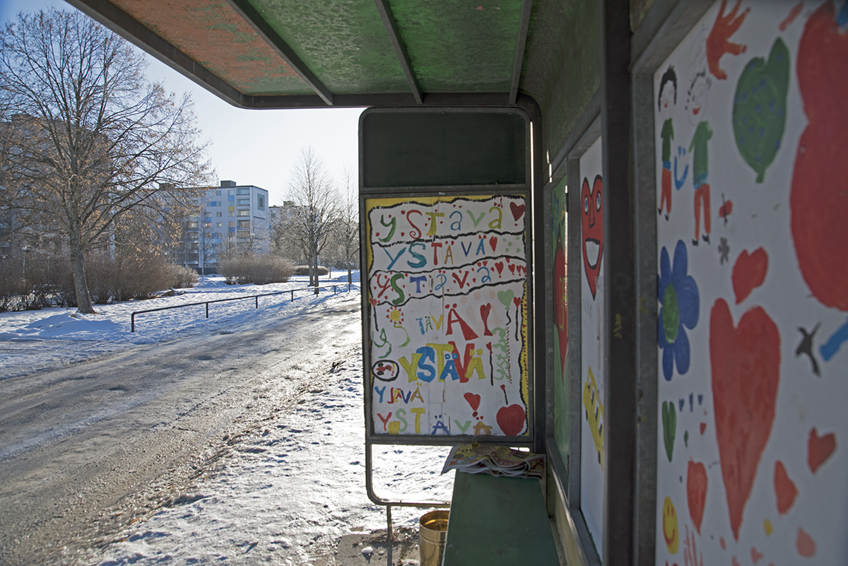 Bussipysäkki Sampolassa