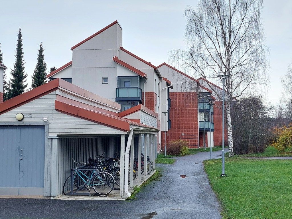 Matalia kerrostaloja Halisissa. Kuva Päivi Leinonen